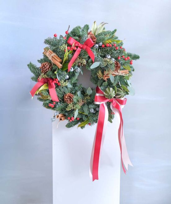Christmas Wreath with Festive Decorations