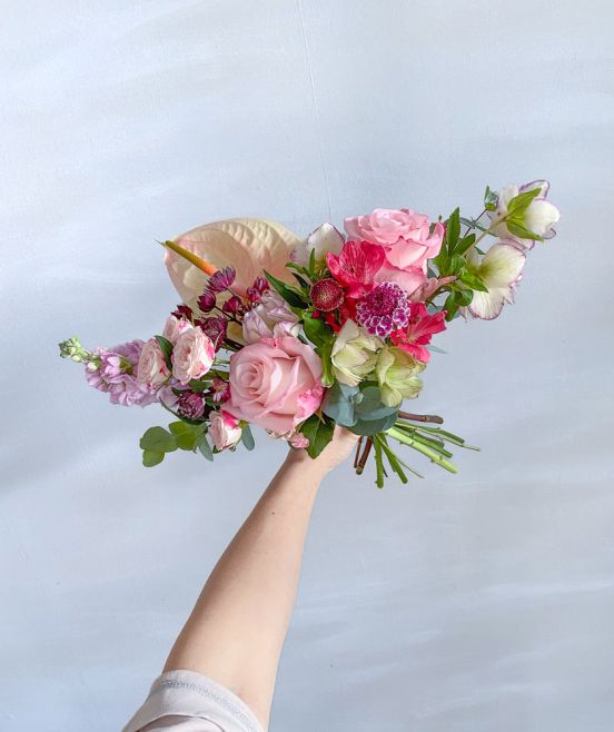 Pink Tulips, Nerine, Oxypetalum, Gerbera Bouquet